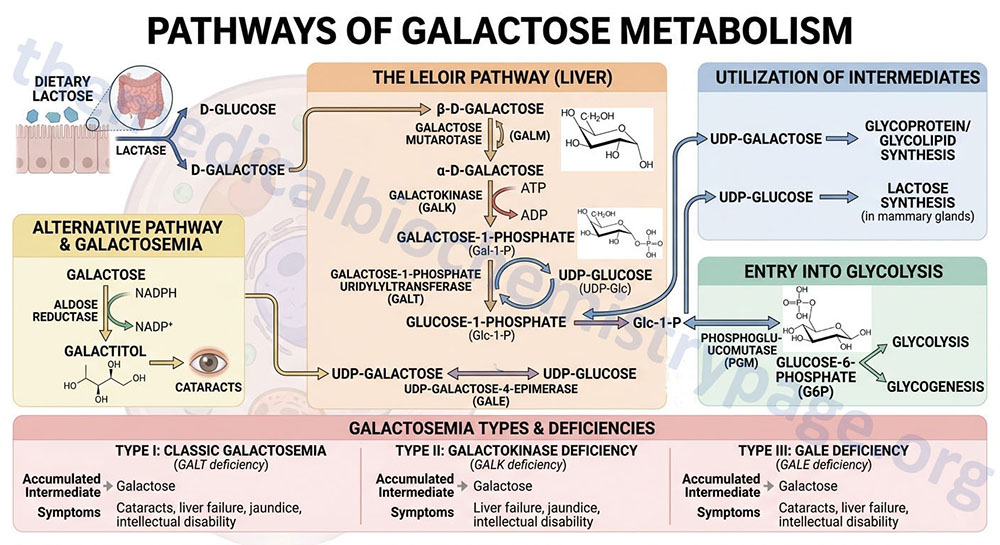 reactions of galactose metabolism