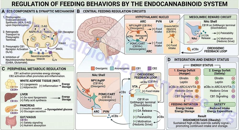 endocannabinoids in the regulation of feeding behaviors
