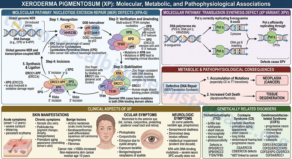 overview of the molecular metabolic and pathophysiologic associations of xeroderma pigmentosum overview of the molecular metabolic and pathophysiologic associations of xeroderma pigmentosum