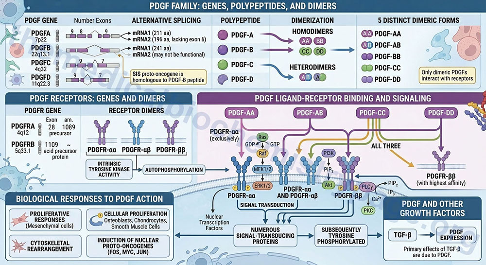 PDGF family growth factors receptors and functions