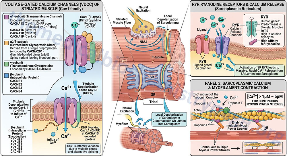 calcium ion functions in process of striated muscle contraction